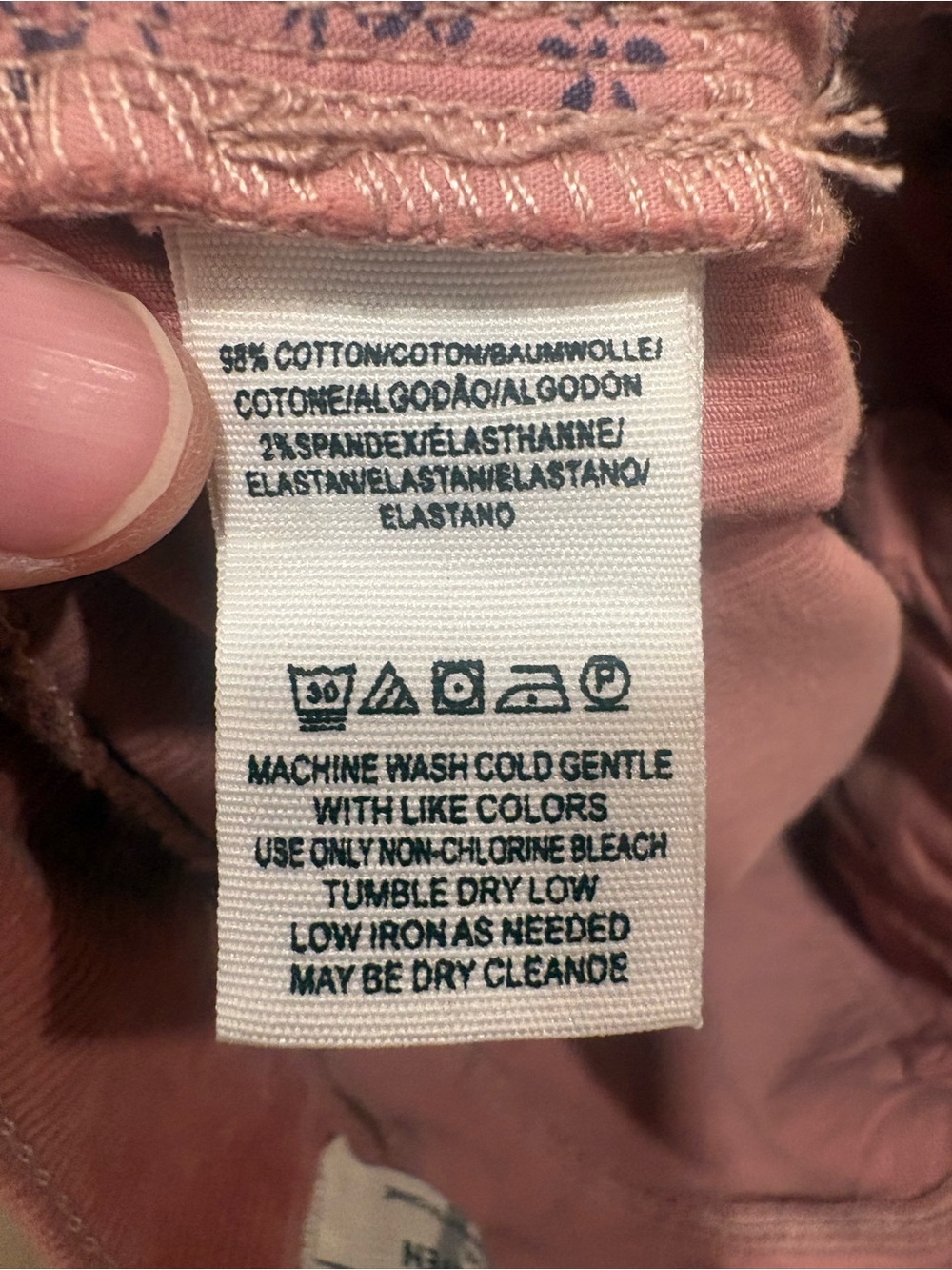 We The Free Free People $78 W14”Raw Hem Corduroy Skinny Pants Dusty Rose 27/4 - Picture 8 of 11